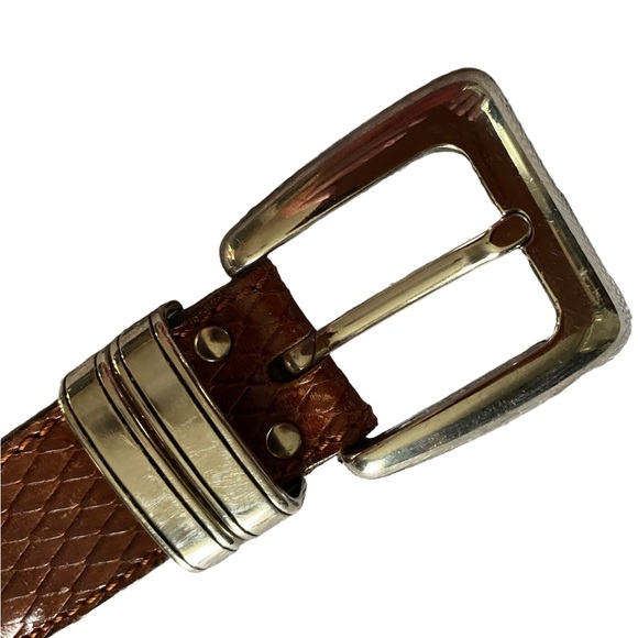Italian designer Nanni leather and brass belt - Picture 6 of 10
